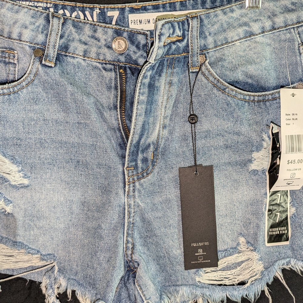 7 For All Mankind Distressed Denim Shorts